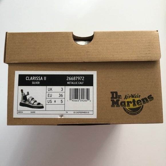 NWT Dr. Doc Martens silver Clarissa strappy chunky platform sandals - Picture 10 of 10